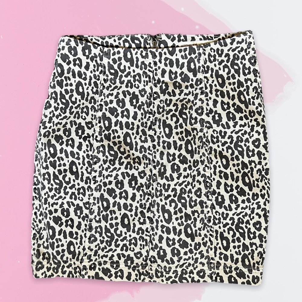 Wishlist Leopard Print Mini Pencil Skirt Small